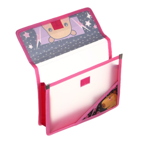 Папка для тетрадей, А5, 24х21см, "Капибара/Бэд Панда", расширение 5см, на липучке, пластик