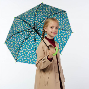 Зонт-трость, детский, POE, пластик, сплав, 50см, 8 спиц, космос зеленый, МП-3
