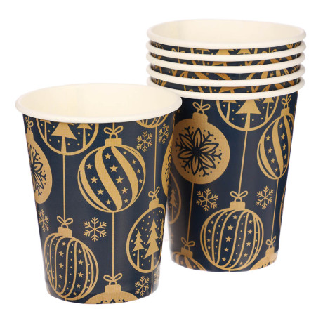 Набор бумажных стаканов Золотые шарики, 6 шт*250 мл