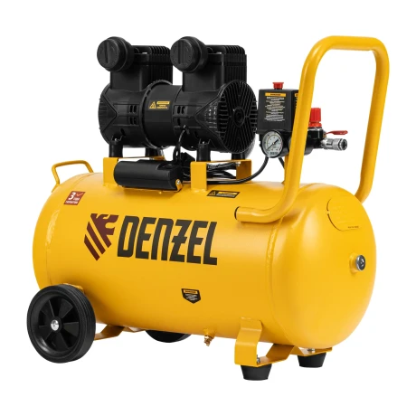 Компрессор безмасл. малошумный DLP-1500/50, 1,5 кВт,50 л, 2850 об/мин, 250 л/мин Denzel