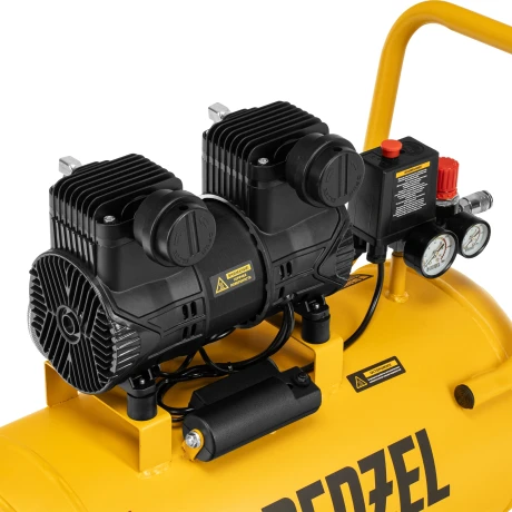 Компрессор безмасл. малошумный DLP-1500/50, 1,5 кВт,50 л, 2850 об/мин, 250 л/мин Denzel