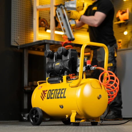Компрессор безмасл. малошумный DLP-1500/50, 1,5 кВт,50 л, 2850 об/мин, 250 л/мин Denzel