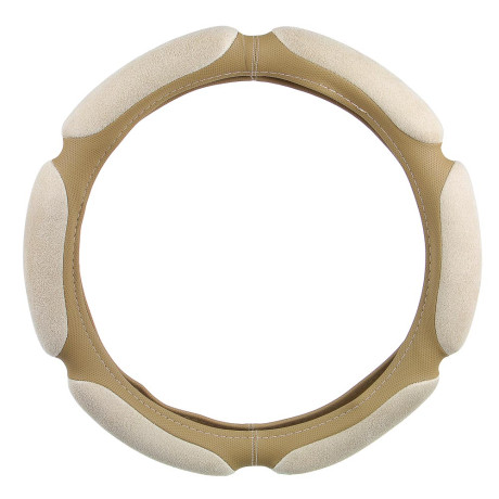 ЕРМАК Оплетка руля, спонж, 6 подушек, бежевый, разм. (L)