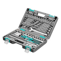 Набор инструментов 1/2&quot;, 1/4&quot;, CrV, 12 гранные головки, пластиковый кейс, 82 предмета Stels