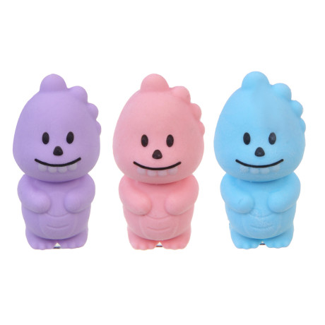 Ластик фигурный, со встроенной точилкой, в форме дракончика, ТПР, металл, 3 цвета