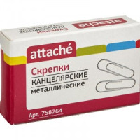 Скрепки Attache 28мм, металлические б/покрытия, овальные 100 шт./уп.к/кор 758264