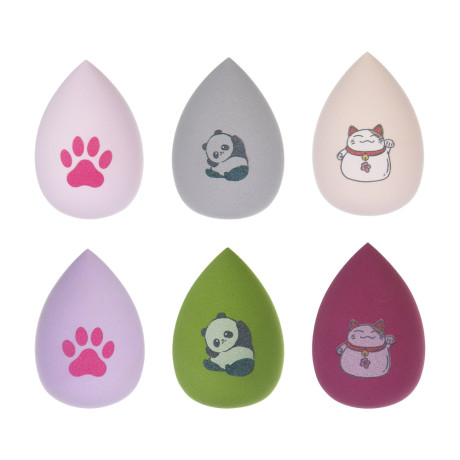 ЮНИLOOK Спонж для нанесения тональной основы, полиуретан, 6х4см, 6 цветов