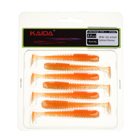 KAIDA Приманка силиконовая ТВИСТЕР 3,5", 9см, 4гр, HT006, 7шт