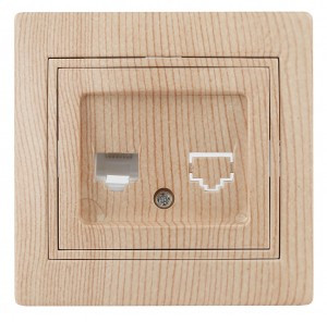 ЭРА Intro Plano роз. комп., СУ 1 мест. RJ45, сосна 1-303-11,Б0030089