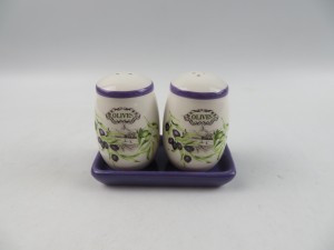 Солонка/перечница Оливки набор с подставкой керамика (кратность 6шт!!!) МФК MFK21034