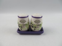 Солонка/перечница Оливки набор с подставкой керамика (кратность 6шт!!!) МФК MFK21034