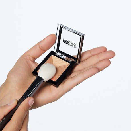 ЮНИLOOK Кисть для хайлайтера, натуральный ворс, металл, дерево, 17,5см