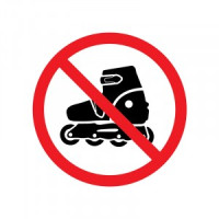 Наклейка запрещающий знак "На роликах не заходить" 150х150 мм REXANT, (5!) 56-0019