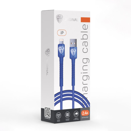 BY Кабель для зарядки XXL iP, 2м, 2.4А, Быстрая зарядка, синий