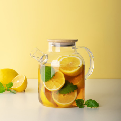 Чайник заварочный тм VETTA Эко, стекло, бамбуковая крышка, 1800мл