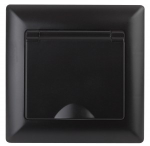 ЭРА Intro Solo роз.СУ 1 мест земля  крыш., 16А, 250В, IP20, антрацит 4-203-05 3976