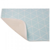 Коврик для ванной комнаты 40х60см,текстиль(п/э)/поролон/ПВХ,п/скольз,Cubes бирюзов,102530/Рыжий Кот