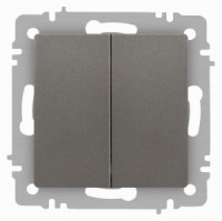 ЭРА Intro Accent мех. выкл. (перекл.) СУ 2 кл. проходн. 10А 250В, титан 6-107-09