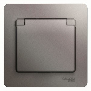 Systeme Electric GLOSSA роз. СУ 1 мест. платина (пл.осн., земля, штор., крыш) GSL001246 (5!)