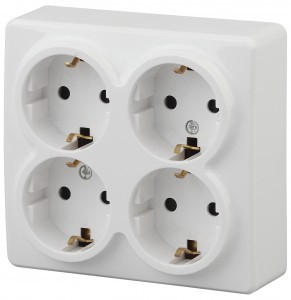 ЭРА Эксперт роз. ОУ 4 мест. 16А бел. (земля, шторки) 4х2P+E Schuko 11-2211-01 (1/8/80)