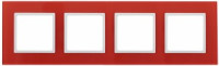 ЭРА 14 Elegance рамка СУ 4 мест.стекло, красный+бел 14-5104-23 5664