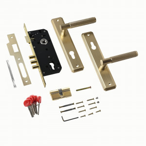 Замок врезной с/руч БУЛАТ ЗВ4-3.02.06 ФЕРОНА итал.матовое золото 5 перф.кл.(12)