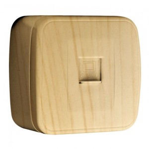 EKF Минск роз. комп. ОУ 1 мест. светлое дерево (сосна) (RJ45) 120В EGK01-035-30