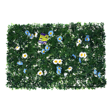 INBLOOM Изгородь искусственная Полевые цветы белые/синие 60х40см, PE