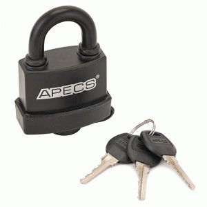 Замок навес Апекс PDR-50-55 всепогод Ш58*В82мм, дуж d=9,5мм автомат 3анг кл. Блистер (48,6)