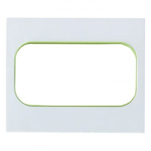 EKF Стокгольм рамка для розетки 2 мест. белая с линией цвета зеленый (PC) EYM-G-302-20