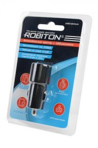 Авто зарядник/блок пит. (прикур.) Robiton USB2100/Auto 2.1A с USB входом (12-24V) BL1, 13707
