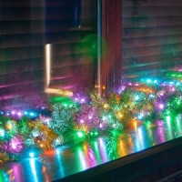 Гирлянда-нить ULD-S1000-100/DGA 100LED 10м, 8 реж. Голуб, желт, зелен, розов, провод зел IP20 Uniel