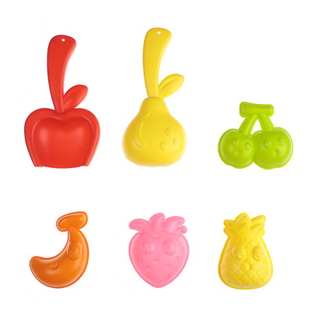 ИГРОЛЕНД Набор для игры в песке "Фрукты", 6 предметов, 12x19x9см, пластик, 2 дизайна, для детей 3+