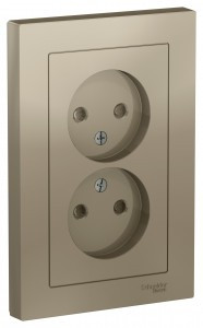 Systeme Electric AtlasDesign роз. СУ 2 мест. шампань (пл.осн., штор.) ATN000522 (6!)