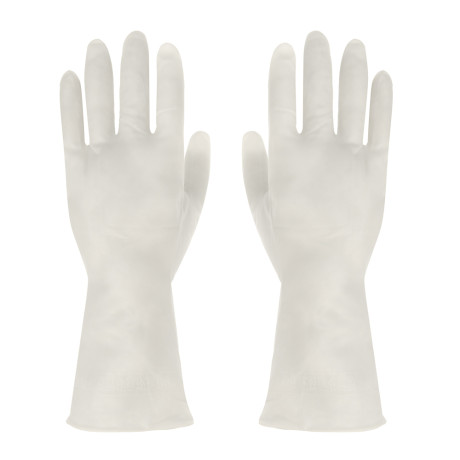 Перчатки хозяйственные ультра-прочные, тм VETTA, ПВХ, 60 гр, размер L, цвет белый, поливинилхлорид