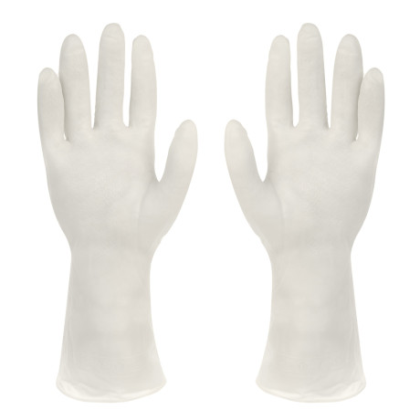 Перчатки хозяйственные ультра-прочные, тм VETTA, ПВХ, 60 гр, размер L, цвет белый, поливинилхлорид