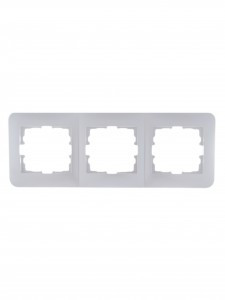 Lezard KARINA LIFE рамка 3 мест. (горизонт.) б/вст жемчужно-бел. перламутр (ABS) 708-3000-148
