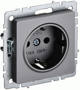 IEK BRITE мех. роз. СУ земля  16А РС11-1-0-БрС сталь BR-R11-16-K46