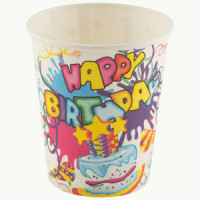 Стакан однораз. бумажный 0,21л Happy Birthday(6шт/уп,цена за уп) (кратн.12!) 7147 Волшебная страна