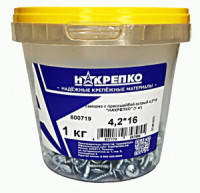 Саморез с прессшайбой острый 4,2*16 (ведро 1кг, цена за ведро) НАКРЕПКО 600719