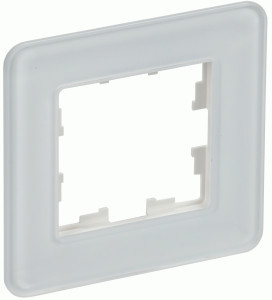 IEK BRITE Рамка СУ 1 мест. РУ-1-2-Бр стекло белый RE BR-M12-G-41-K01