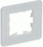 IEK BRITE Рамка СУ 1 мест. РУ-1-2-Бр стекло белый RE BR-M12-G-41-K01