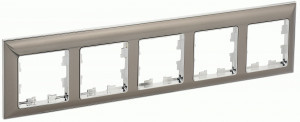 IEK BRITE Рамка СУ 5 мест. РУ-5-Бр пластик хром/никель BR-M52-12-4-K23