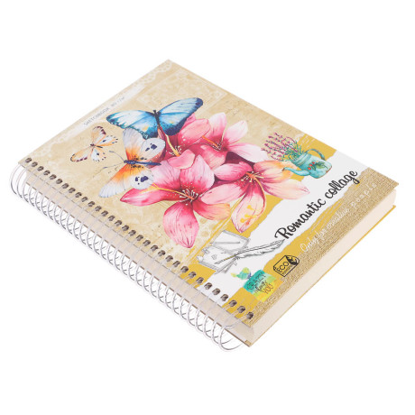 Скетчбук А5 (альбом) 80 листов, крем.бумага, 7БЦ, глянц. ламинация, блок 80 г/м2, спираль, в ассорти