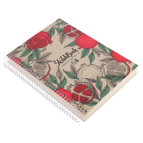 Скетчбук А5 (альбом) 80 листов, крем.бумага, 7БЦ, глянц. ламинация, блок 80 г/м2, спираль, в ассорти