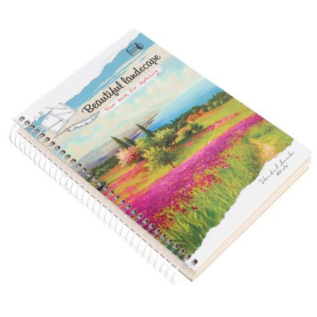 Скетчбук А5 (альбом) 80 листов, крем.бумага, 7БЦ, глянц. ламинация, блок 80 г/м2, спираль, в ассорти