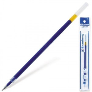 Стержень гелевый BRAUBERG 0,5мм, синий, игольчатый пишущий узел, 130мм 170169