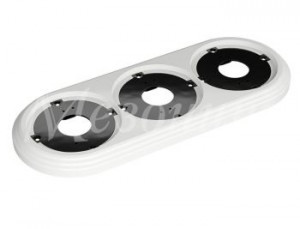 МЕЗОНИНЪ РЕТРО УСАДЬБА Рамка 3-местная ABS-пластик БЕЛЫЙ,  GE30703-01