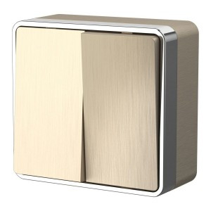 Werkel выкл. ОУ 2 кл. 10A Gallant (шампань рифленый) (WL15-03-01 a041421)W5020010 a051044