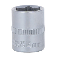 ЕРМАК Головка торцевая, 6 граней, 14 мм, 1/4", хром-ванадий